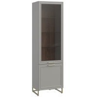 Шатура Шкаф-витрина одностворчатый Монреаль серый, 40.4x59.4x204.6 см